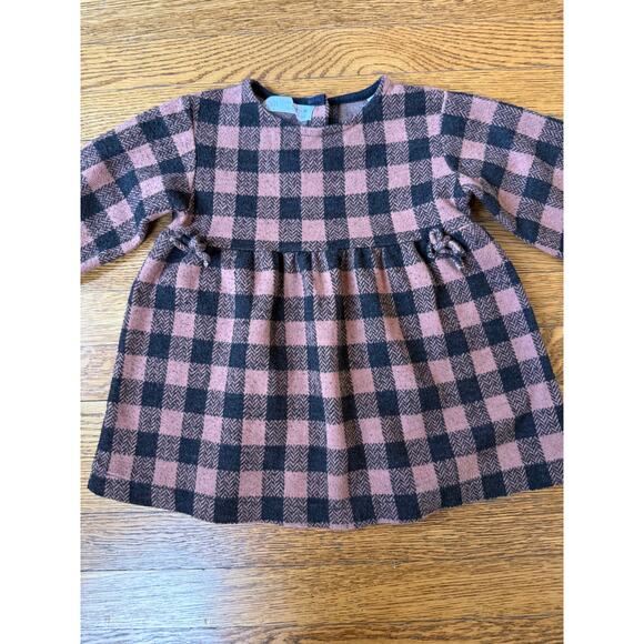 Zara Girls' Checked Flannel Dress Size 18-24 Months - Picture 2 of 4
